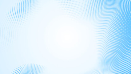 Fototapete - Abstract dot white blue wave pattern gradient  texture technology background.