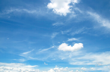 Wall Mural - The sky is large, bright, beautiful and has white clouds.