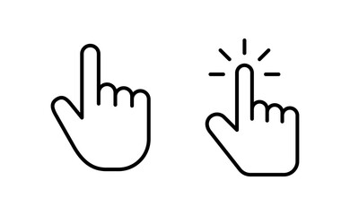 Hand cursor icon vector for web and mobile app. cursor sign and symbol. hand cursor icon clik