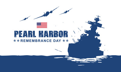 Poster - Pearl Harbor Remembrance Day Background. Vector Illustration.