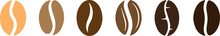 Set Of Coffee Beans Designed In Different Colors
