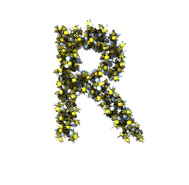 Bee Theemed Font - Letter R