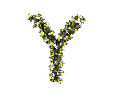Bee Theemed Font - Letter Y