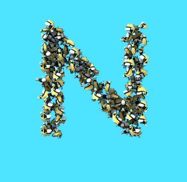 Tropical Fish Font - - Letter N