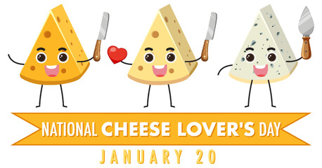 Sticker - National Cheese Lovers Day logo banner