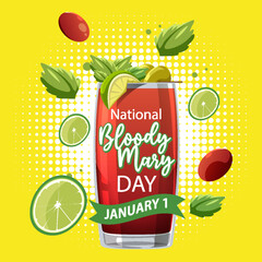 Wall Mural - national bloody mary day banner design