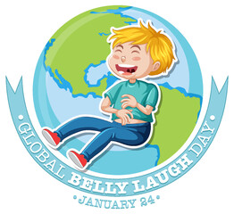 Wall Mural - Global belly laugh day logo banner