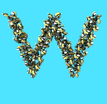 Tropical Fish Font - - Letter W
