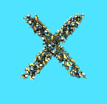 Tropical Fish Font - - Letter X