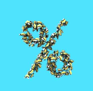 Tropical Fish Font - - Percent Sign