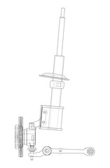 Aufkleber - car suspension with shock absorber