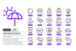 Sun protection 01 related, pixel perfect, editable stroke, up scalable, line, vector bloop icon set.