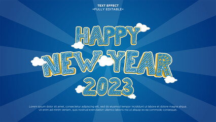 Poster - happy new year 2023 editable text effect