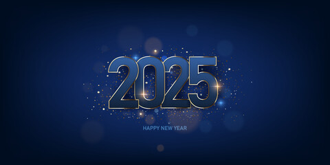 Wall Mural - Happy new year 2025 background. Holiday greeting card design. Vector illustration.