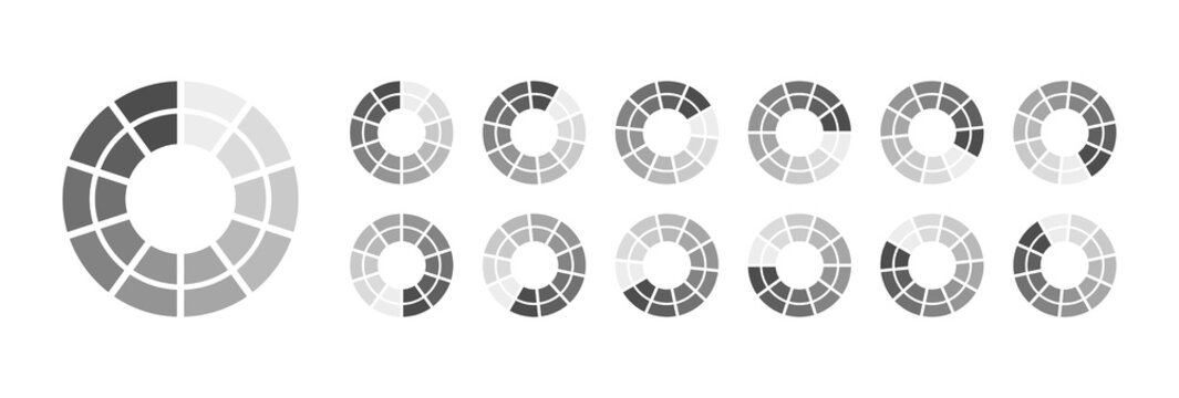 Circular Loading Buffering Icons Vector Video Ready for Animation Gif All Keyframes Frames Bufring Circle Waiting for Connection Buffer Preloader Download Symbol Easy Replace Color