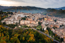 View Of The Historic City Center Of Spoleto With The Cathedral