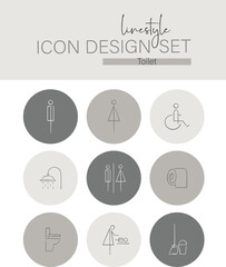 Linestyle Icon Set Toilet