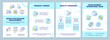 Roles for release management blue brochure template. Leaflet design with linear icons. Editable 4 vector layouts for presentation, annual reports. Arial-Black, Myriad Pro-Regular fonts used