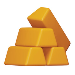 Poster - Gold bar 3d rendering isometric icon.