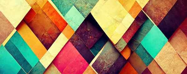 Wall Mural - Abstract geometric pattern with warm colors