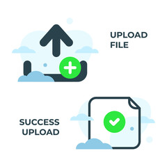 Poster - upload file button Concept illustration flat design vector eps10. modern graphic element for landing page, empty state ui, infographic, icon