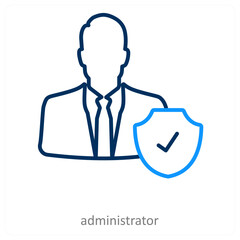 administrator and employee icon concept