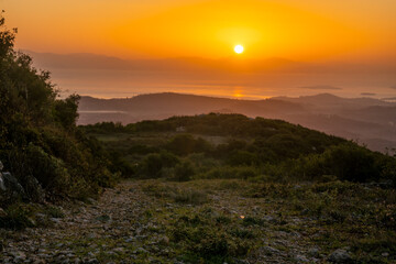 Wall Mural - mountain off-road during sunrise
