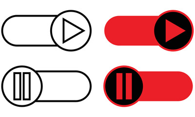 Poster - auto play icon set. style your sign or symbol, vector illustration