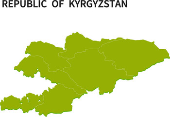  キルギス共和国/KYRGYZSTANの地域区分イラスト