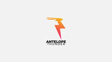 Thunder Energy Antelope Logo Template Design Vector 