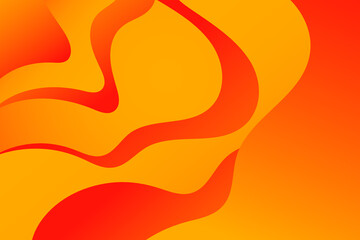 Poster - Abstract red and orange hot wavy background. Curve lines lava.