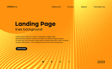 Poster - Abstract orange design templates with stripes composition. Futuristic layout design concept.