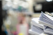 © bambambu - Stack of paper, Document, many jobs waiting to be done on the table, busy concept