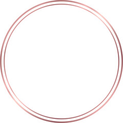 Wall Mural - rose gold double circle frame isolated on transparent background, luxury order design for invitation