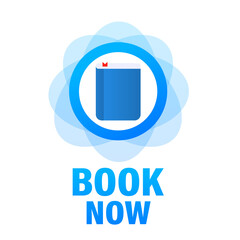 Poster - Book now banner on white background. Vector illustration