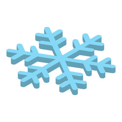 Wall Mural - Blue snowlake. Christmas and wintertime theme. 3D vector icon