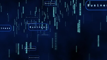 Network data travels in cyberspace on blue background