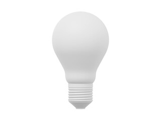 Poster - Realistic white light bulb. 3D rendering. Icon on white background