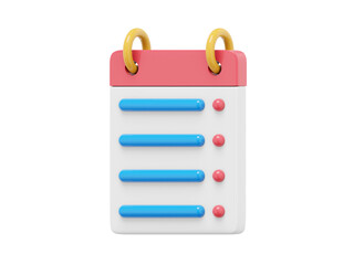 Poster - Flip calendar assignment. 3D rendering. Icon on white background.