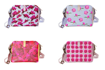 Wall Mural - Beautiful cosmetic bags with different print, small bags 