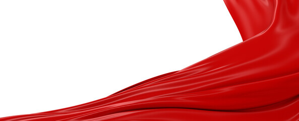 Wall Mural - Red silk drapery and upholstery fabric. Solid fabrics