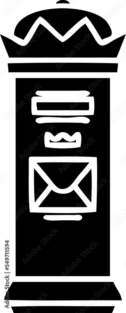 outline cartoon of a post box