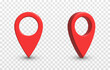 Vector set of navigation markers on a transparent background. PNG location point, red navigation marker png. Navigation application.
