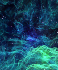 Wall Mural - fractal blue space waves background