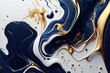 canvas print picture - Gold and blue marble stone textured background wallpaper. Generative AI Illustration