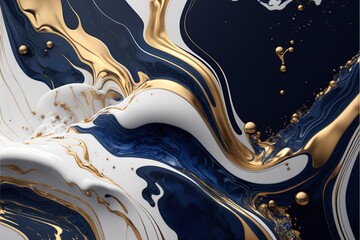gold and blue marble stone textured background wallpaper. generative ai