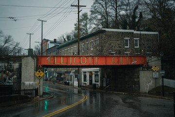 Wall Mural - Train bridge in downtown, Ellicott City, Maryland