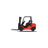 Fototapeta  - Forklift icon in color icon, vector illustration