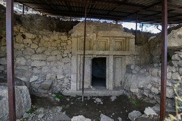 Wall Mural - Tlos ruins and tombs, an ancient Lycian city near the town of Seydikemer, Mugla, Turkey. 