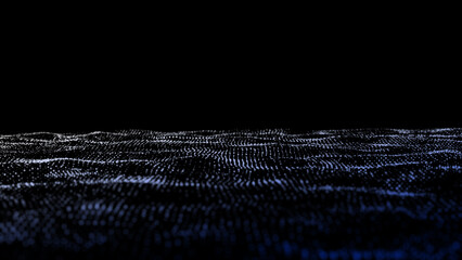 Poster - Wave of dots and weave lines. Abstract background. Network connection structure.